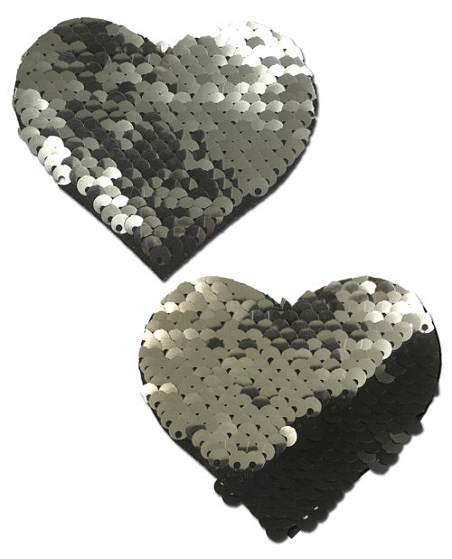 Pastease Color Changing Flip Sequins Heart - Slate/Black O/S