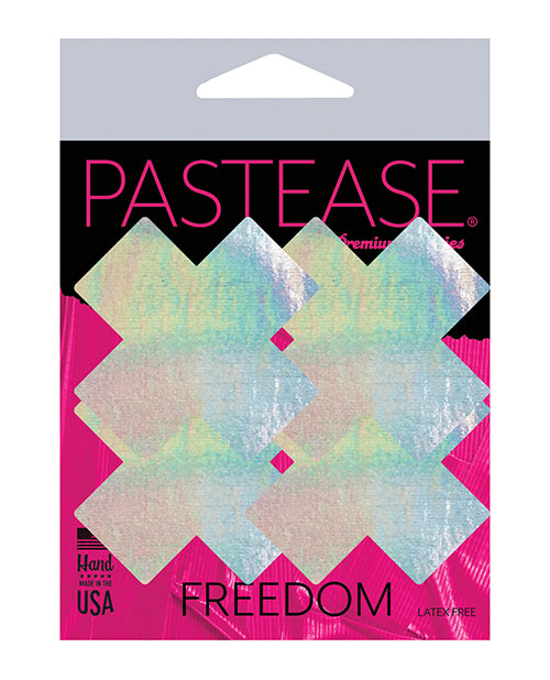 Pastease Holographic Plus X - Silver O/S Pack of 2 Pair