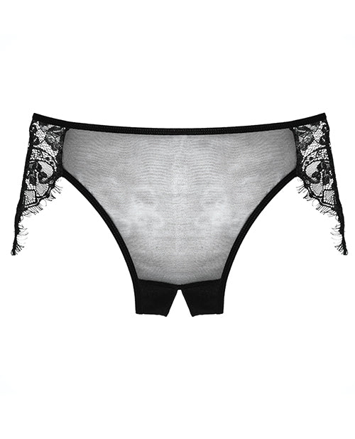 Adore Lavish & Lace Crotchless Panty Black O/S