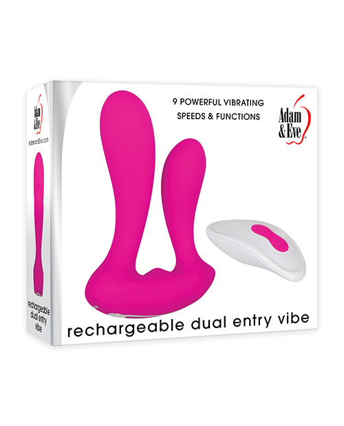 Adam & Eve Rechargeable Dual Entry Vibe w/Remote - Pink