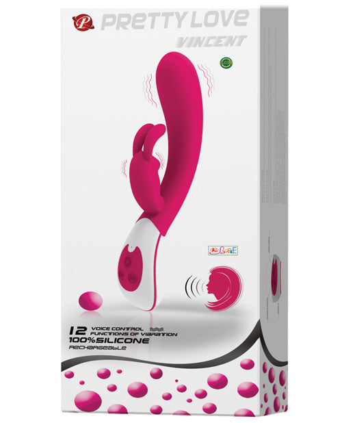 Pretty Love Vincent Voice Controlled Rechargeable Rabbit 12 Function - Pink