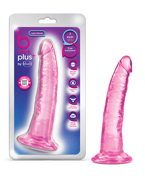 Blush B Yours Plus 7.5" Lust n' Thrust Dildo - Pink