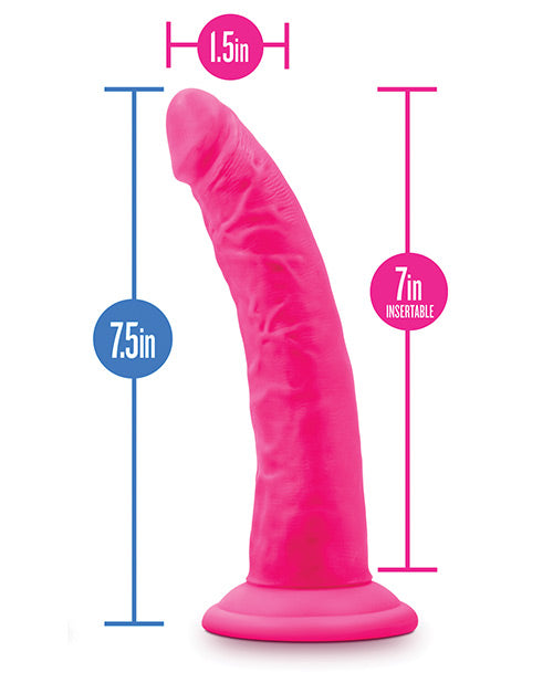 Blush Neo Elite 7.5 " Silicone Dual Density Cock - Neon Pink