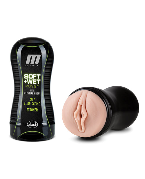 Blush M for Men Soft and Wet Pussy with Pleasure Ridges Self Lubricating Stroker - Vanilla