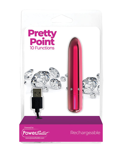 Pretty Point Rechargeable Bullet - 10 Functions Pink