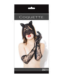 Darque Sex Kitten Mask & Glove Set Black O/S