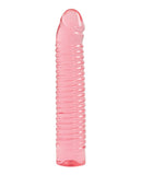 Vivid 7" Pink Ribbed Jelly w/Penis Head - Sunrise