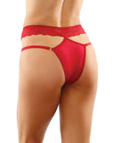 Bottoms Up Ren Microfiber Bikini Panty w/Lace Waist Red L/XL