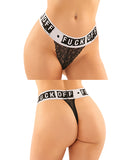 Vibes Buddy Fuck Off Lace Boy Brief & Lace Thong Black S/M