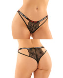 Vibes Buddy Fuck Off Caged Lace Panty & Micro Thong Black S/M