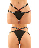 Vibes Buddy Fuck Off Caged Lace Panty & Micro Thong Black S/M