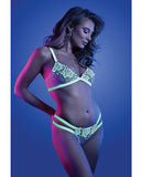 Glow Night Vision Glow in the Dark Bralette & Cage Panty S/M