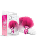Nixie Metal Butt Plug w/Faux Fur Tail - Pink Metallic