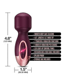Zola Rechargeable Silicone Mini Wand - Burgundy/Rose Gold