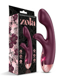 Zola Rechargeable Silicone Dual Massager - Burgundy/Rose Gold