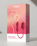 Fiona Plus Rose Clit Licking Stimulator & Thrusting Egg - Red