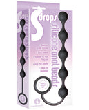 The 9's S Drops Silicone Anal Beads - Black