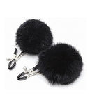 Sexy AF Nipple Clamps - Black Puff Ball