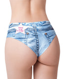 Mememe Denim Booty Jeans Light Printed Slip XL