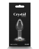 Crystal Desires Glass Round Gem Butt Plug Small - Rainbow