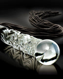 Icicles No. 38 Hand Blown Glass Handled Whip - Clear