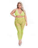 Pink Lipstick All About Leaf Bra & Leggings Green QN