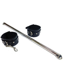 Rouge Leather Leg Spreader Bar with Black Cuffs