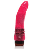 Hot Pinks Curved Jelly Vibrating 6.5" Dildo