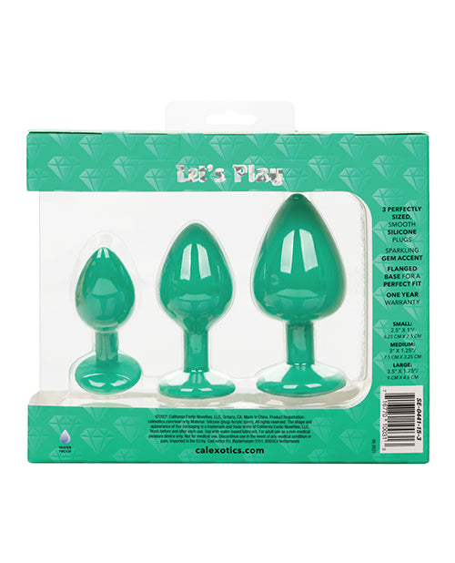 Cheeky Gems 3 pc Plug Set - Green