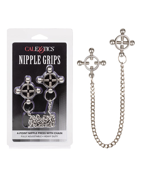 Nipple Grips 4 Point Nipple Press w/Chain - Silver