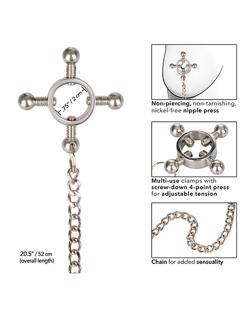 Nipple Grips 4 Point Nipple Press w/Chain - Silver