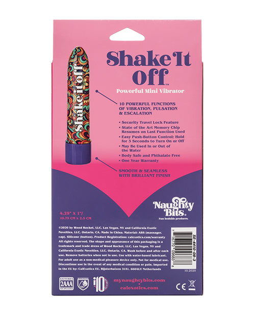 Naughty Bits Shake It Off Powerful Mini Vibrator - Multi Color