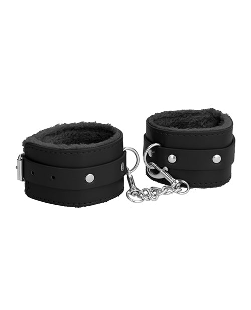 Shots Ouch Plush Leather Ankle Cuffs - Black