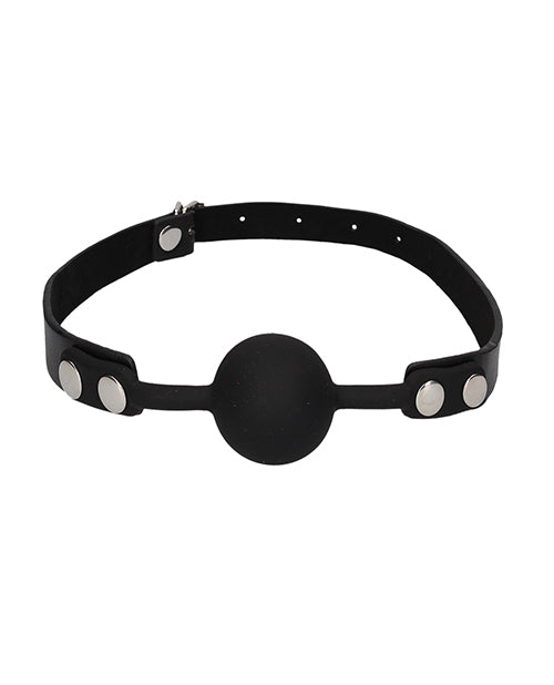 Shots Ouch Black & White Silicone Ball Gag - Black