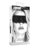 Shots Ouch Black & White Lace Mask w/Elastic Straps - Black