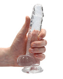 Shots RealRock Realistic Crystal Clear 7" Dildo w/Balls - Transparent Clear