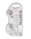 Shots RealRock Realistic Crystal Clear 8" Dildo w/Balls - Transparent Clear