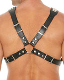 Shots Uomo Men's Pyramid Stud Body Harness - Black