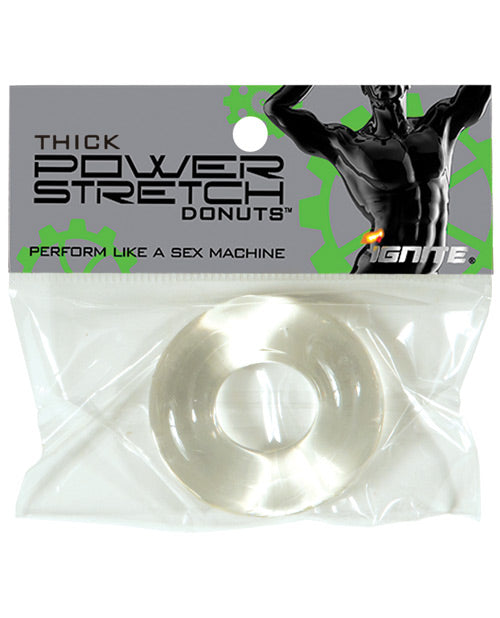 Ignite Thick Power Stretch Donut Cock Ring - Clear