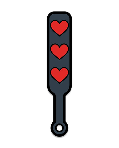 Wood Rocket Sex Toy Hearts Paddle Pin - Black/Red