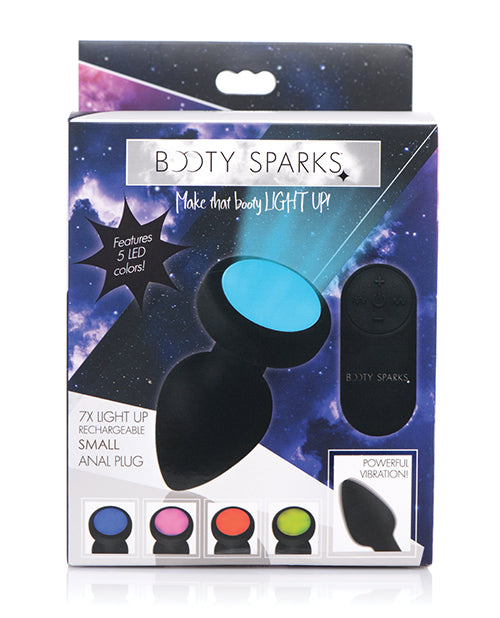 Booty Sparks Silicone Vibrating LED Plug - Small