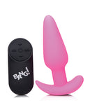 Bang! 21X Vibrating Silicone Butt Plug w/Remote - Pink