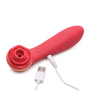 Inmi Bloomgasm Passion Petals 10X Silicone Suction Rose Vibrator - Red