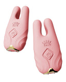 Zalo Nave Vibrating Nipple Clamps - Coral Pink