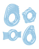 Zero Tolerance Ring a Ding Ding Set of 4 Cock Rings - Blue